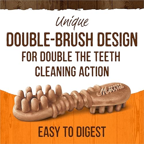 Miniatura 4 de Merrick Fresh Kisses, masticables dentales para perros, golosinas naturales de calabaza y canela para perros medianos de 25 a 50 libras - bolsa de 5