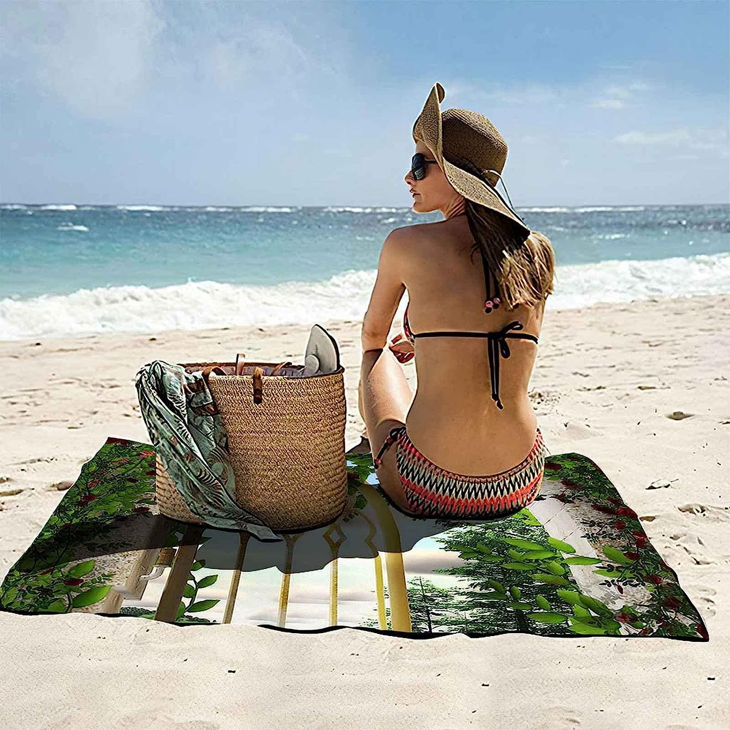 Strandtuch Grüne Bogenlandschaft 3D Badetuch Mikrofaser Campingtuch Schnelltrocknendes Handtuch Sandfrei Ultraweiches Reisehandtuch Tragbar Badetuch Für Reisen Strand Schwimmen Wandern Xxl 200 X -8M5G