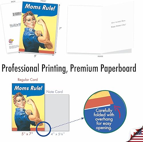 Miniatura 2 de NobleWorks - 10 tarjetas surtidas del día de la madre con sobres - Tarjetas divertidas en caja para mamá, madrastra, mujeres - Mamá siempre sabe