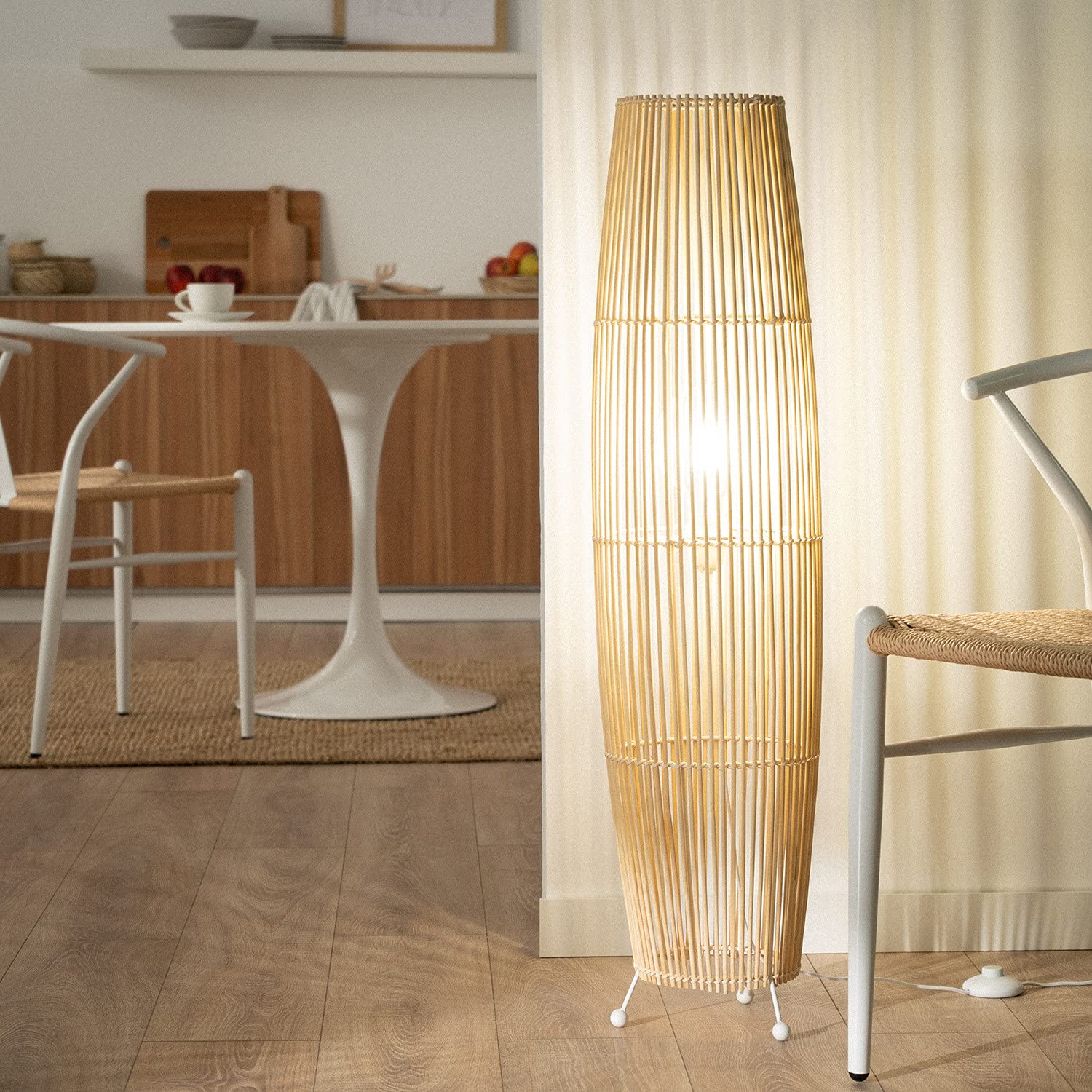 LEDKIA LIGHTING Lampadaire Bambou Komu Naturel