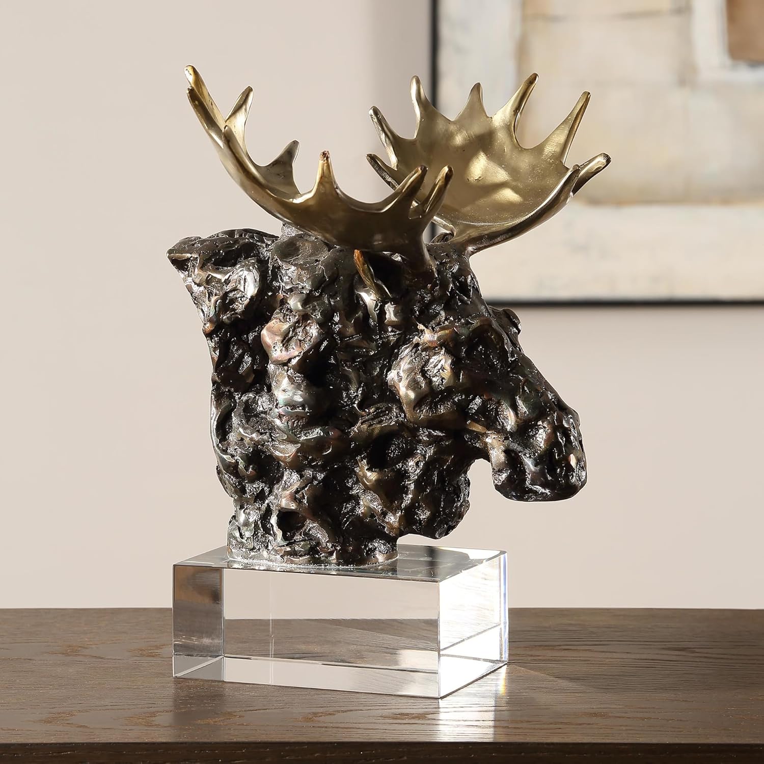 Uttermost 18187 Moose Bust - Sculpture-9 Inches Tall and 12.25 Inches Wide