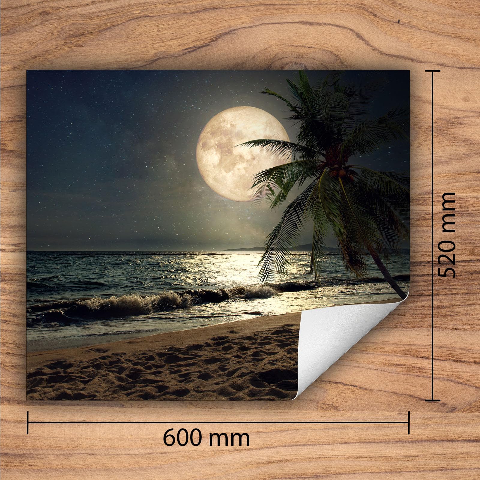 TMK ArtDeko Protege Plaque Induction 60x52 cm Deco Cuisine Accessoires Pratique Protection De Vitroceramique, Tapis de protection enroulable - Mer Nuit