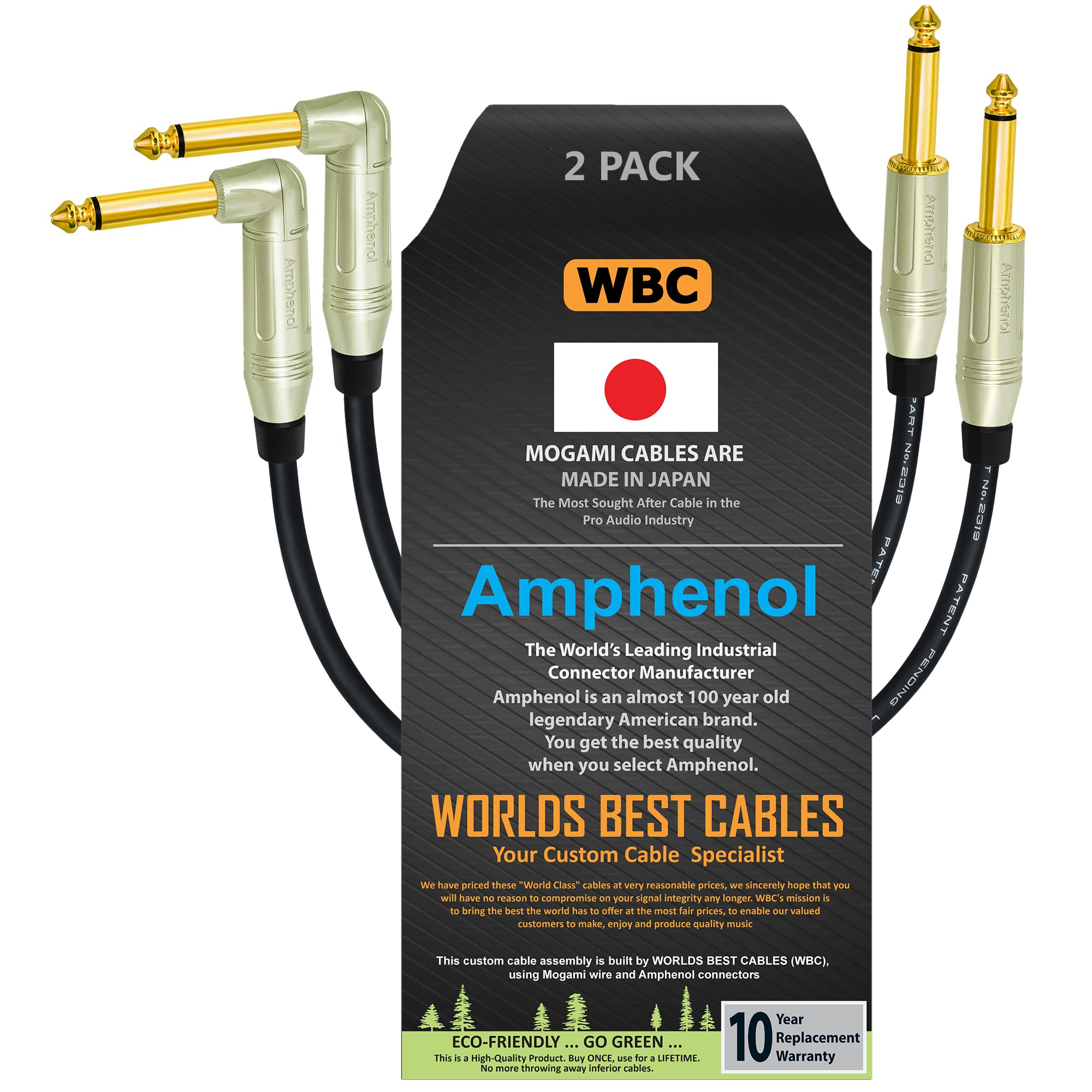 Mogami Amphenol ケーブル　セット Amazon.co.jp: WORLDS BEST CABLES 2ユニット - 9インチ - ペダル