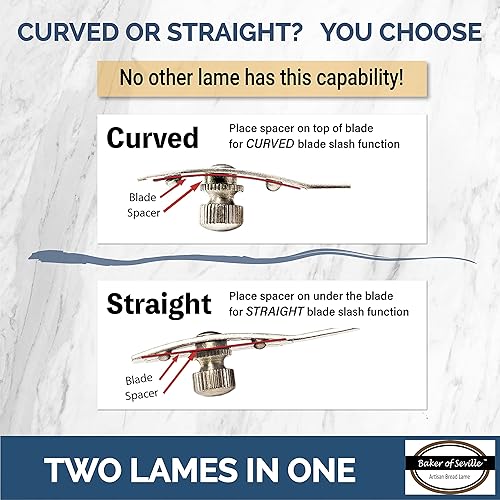 Miniatura 3 de Pan cojo - Ahora con 6 cuchillas incluidas. Cambia de hoja recta o curva en segundos con el diseño patentado. Construido para panaderos