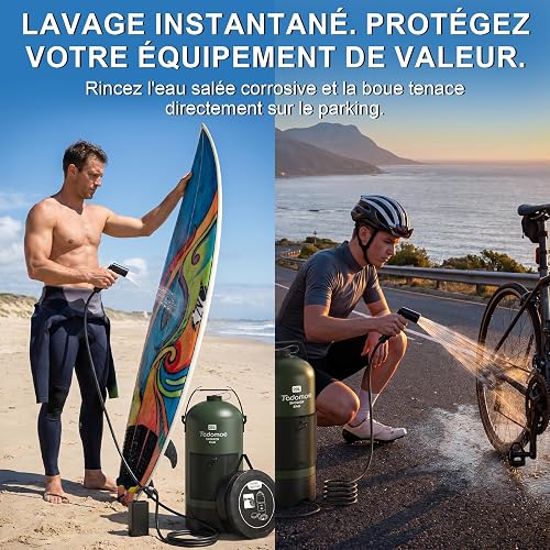 Tadomoe Electric Camping Shower 20L with Pump 2000 mAh, Green - 6