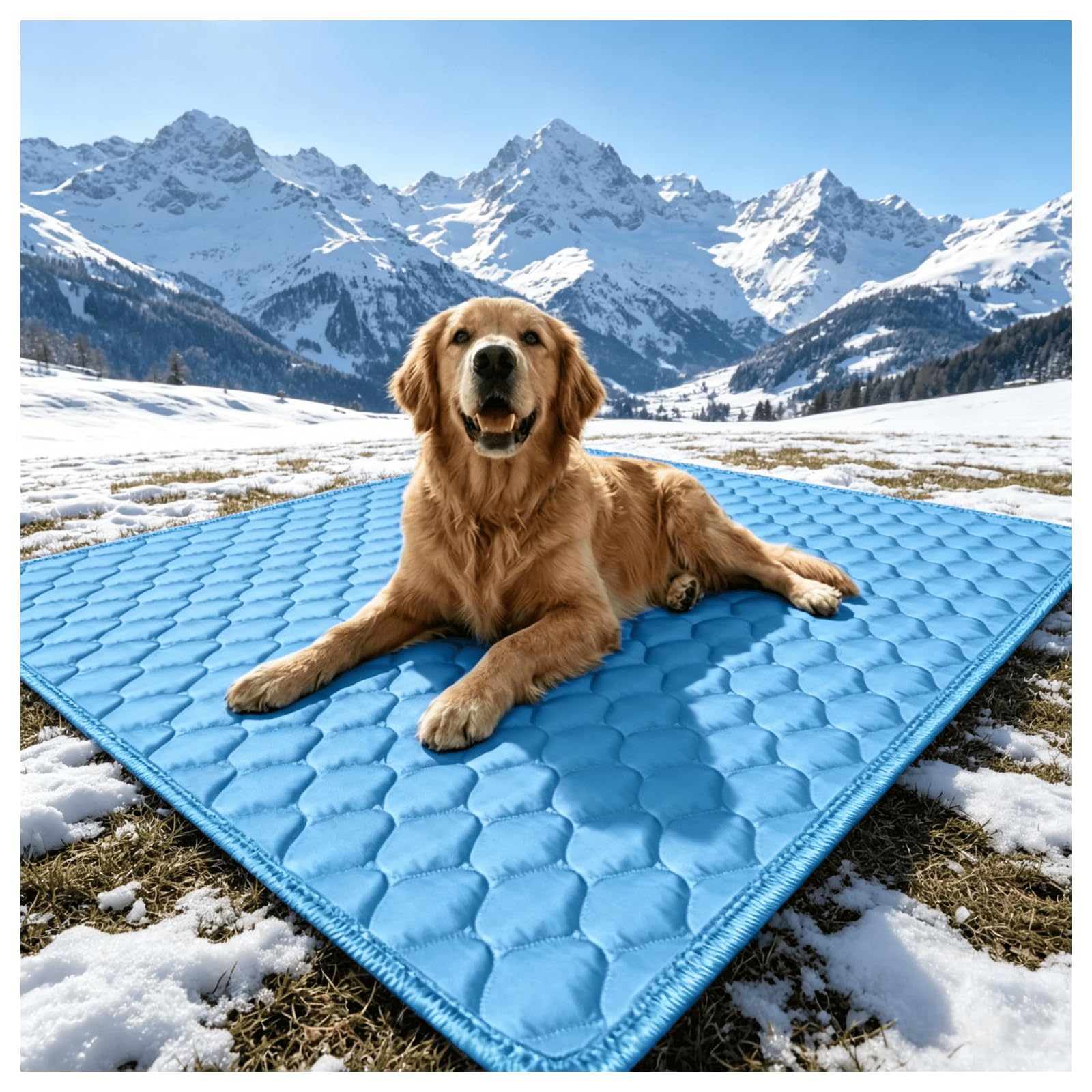 Generic Cooling Mat for Dogs & Cats | 2026 New Self-Cooling Dog Mat Summer | Washable Cooling Pad Self-Cooling Dog Cooling Blanket Cats for Dog Cat | Blue | S — image 1