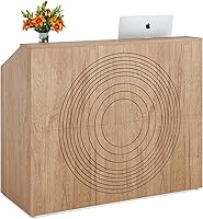 Vista 8 de Tribesigns Escritorio de Recepción con Mostrador, Mesa de Recepción Frontal Moderna con Pasacables, Mostrador de Venta al por Menor de 47 Pulgadas