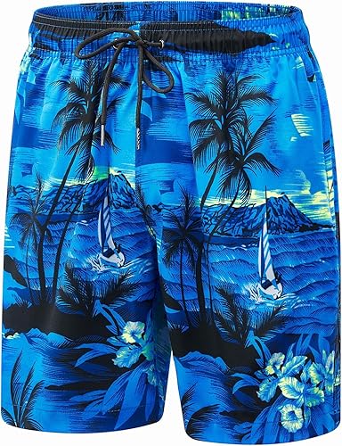 Vista 4 de EUOW Conjunto de camisas y pantalones cortos hawaianos para hombre, 2 piezas, con botones, manga corta, para vacaciones en la playa
