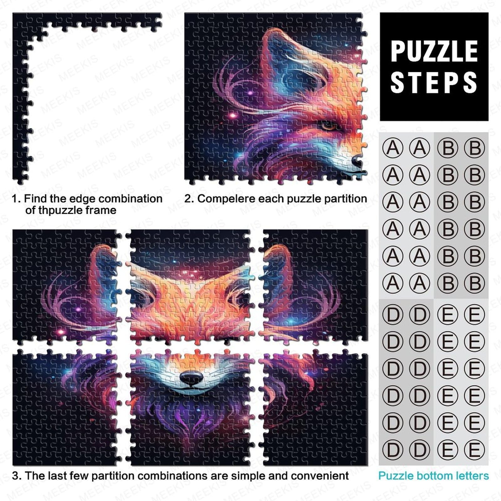 Fox Jigsaw Puzzle Puzzle 1000 sztuk do dekoracji domu gra edukacyjna dla domu i dorosłych 1000 sztuk puzzle wyzwanie zabawka 1000 sztuk 1000 sztuk (75 x 50 cm)