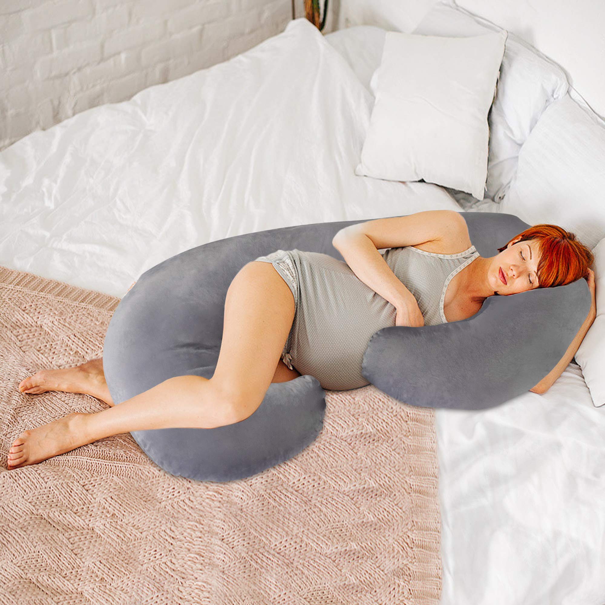 COLOR TREE Pregnancy Pillows - C Shaped Full Body Maternity Pillows with Removable Cover - Women Sleeping Pillow for Belly Back Support