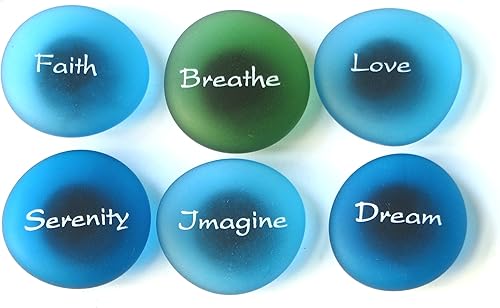 Miniatura 3 de Imanes de mensaje de la sirena: palabras inspiradoras sobre imanes de vidrio marino esmerilado. por Lifeforce Glass. Set II