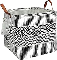 Vista 1 de FANKANG Cesto cuadrado de almacenamiento para guardería, cesta de lavandería de lona, plegable con revestimiento de polietileno impermeable