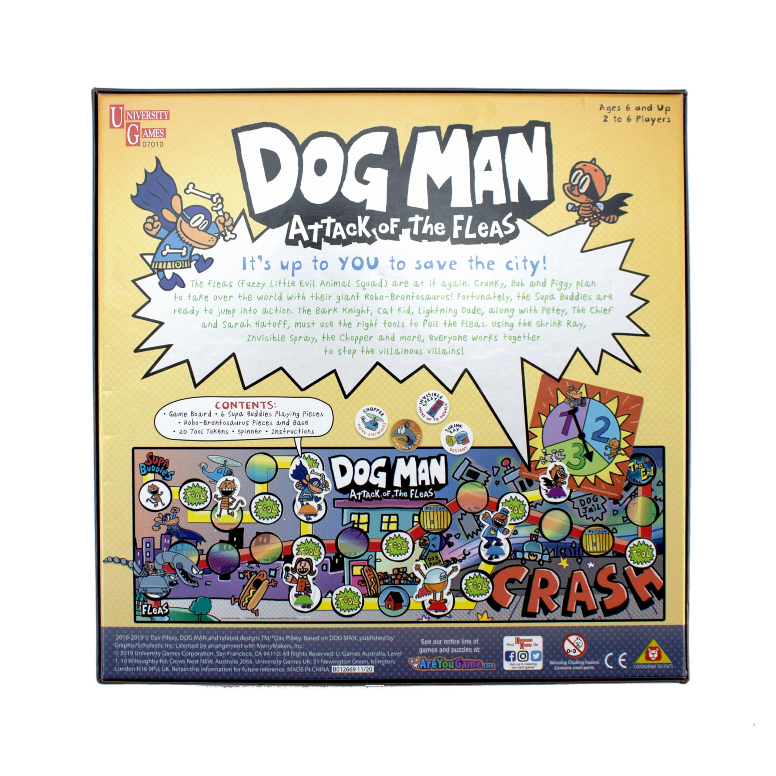 University Games Dog Man Attack of The Fleas Board Game | for 2-6 Players