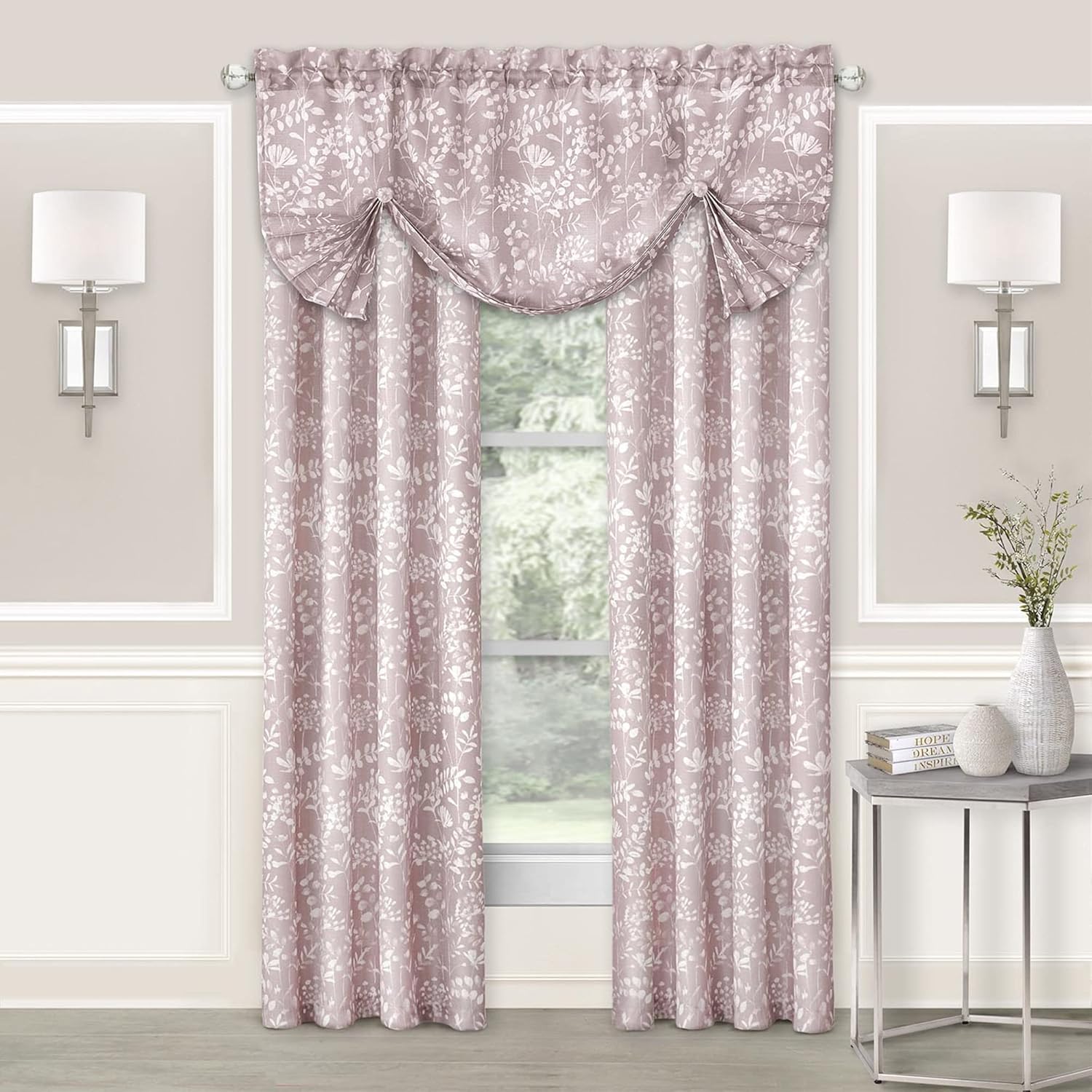 ACHIM Charlotte Pleated Roman Valance - Blush