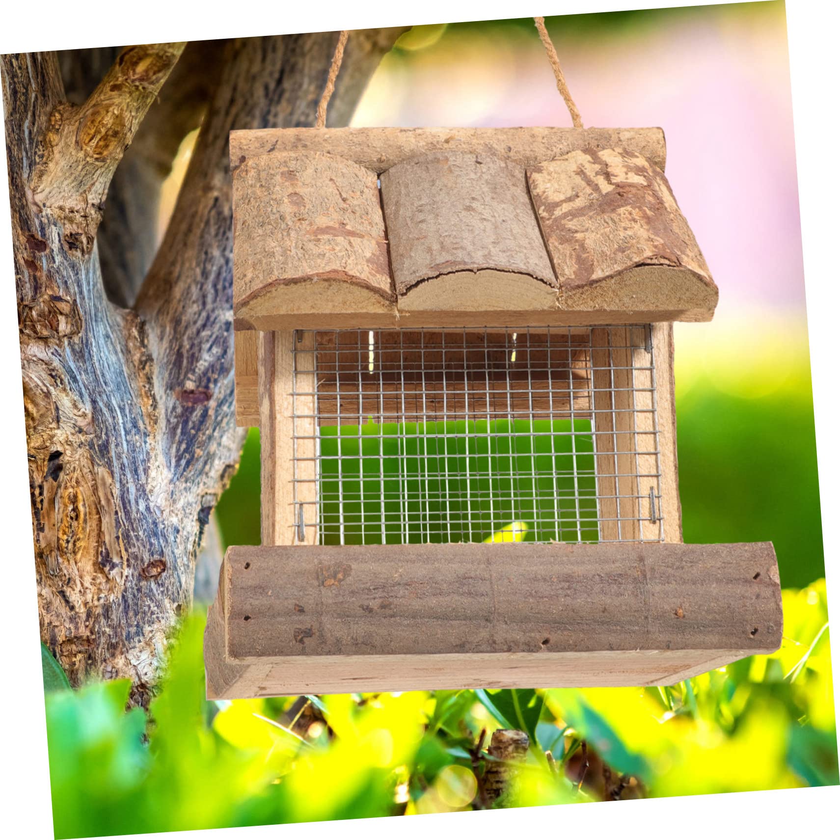 WOONEKY Mangeoire Suspendue pour Oiseaux Conteneur de Nourriture Réutilisable Accessoire Pratique pour Oiseaux Design Durable et Étanche pour Budgerigar Canari et Perruche