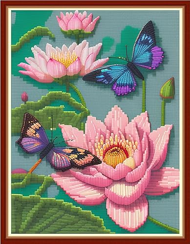 Miniatura 56 de Redxing Kits de punto de cruz estampados, kit de bordado para principiantes y adultos, gama completa de patrones de bordado, kits de iniciación