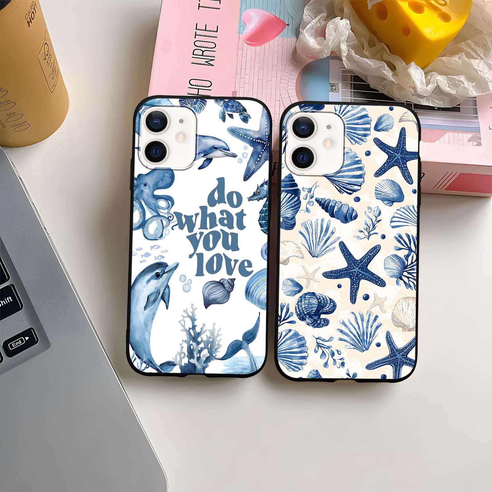 Amazon.com: Zrutru 2 Pack Cute Ocean Phone Case for iPhone 12/12