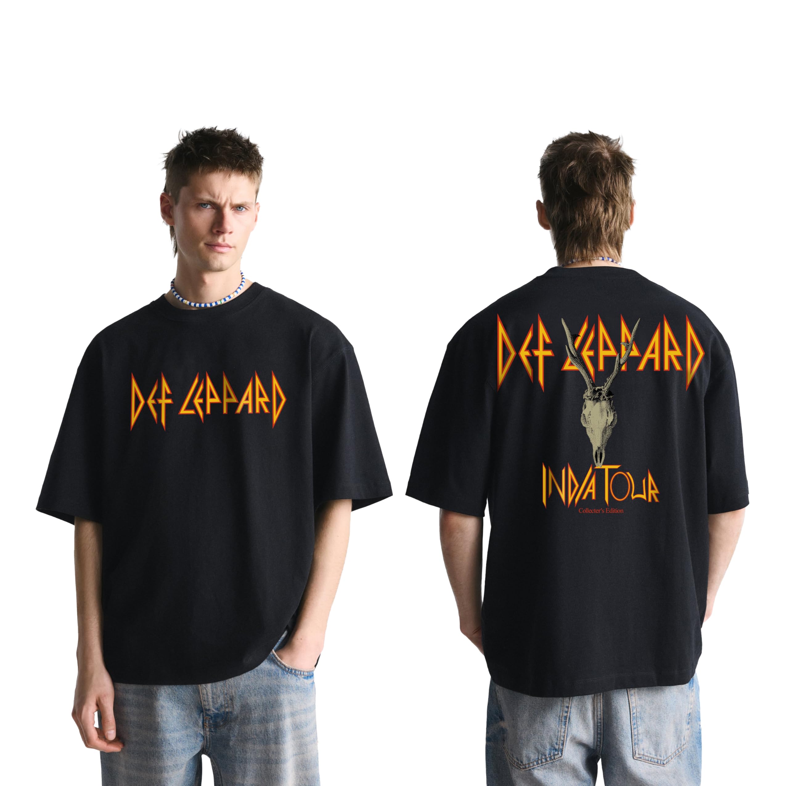 Buy Three Times 5 Def Leppard India Tour Graphic T-Shirt | 100