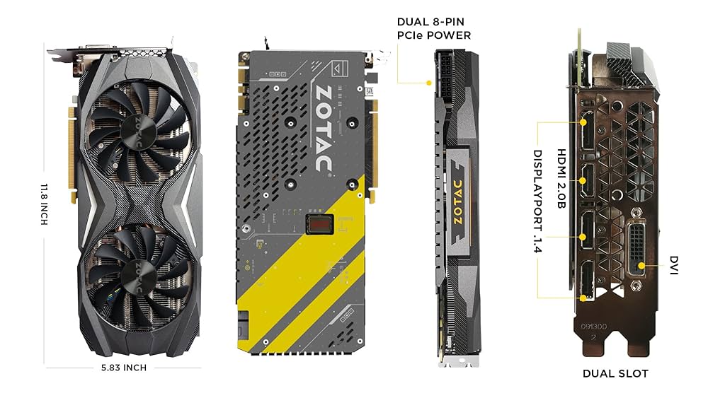 ZOTAC GeForce GTX 1080 AMP! エディション ZT-P10800C-10P 8GB GDDR5X IceStorm 冷却 メタルラップアラウンド カーボン ExoArmor 外装 超幅広 1 ZOTAC GeForce® GTX 1080 AMP Edition | ZOTAC