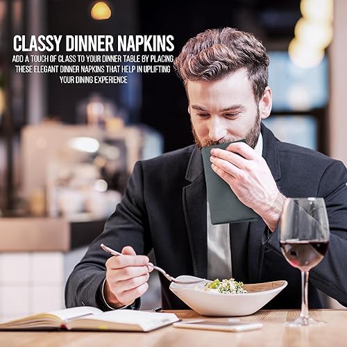 Vista 113 de Utopia Home Servilletas de tela negra (paquete de 12, 20 x 20 pulgadas), servilletas de cena ideales para fiestas, bodas y almuerzos/cenas Negro