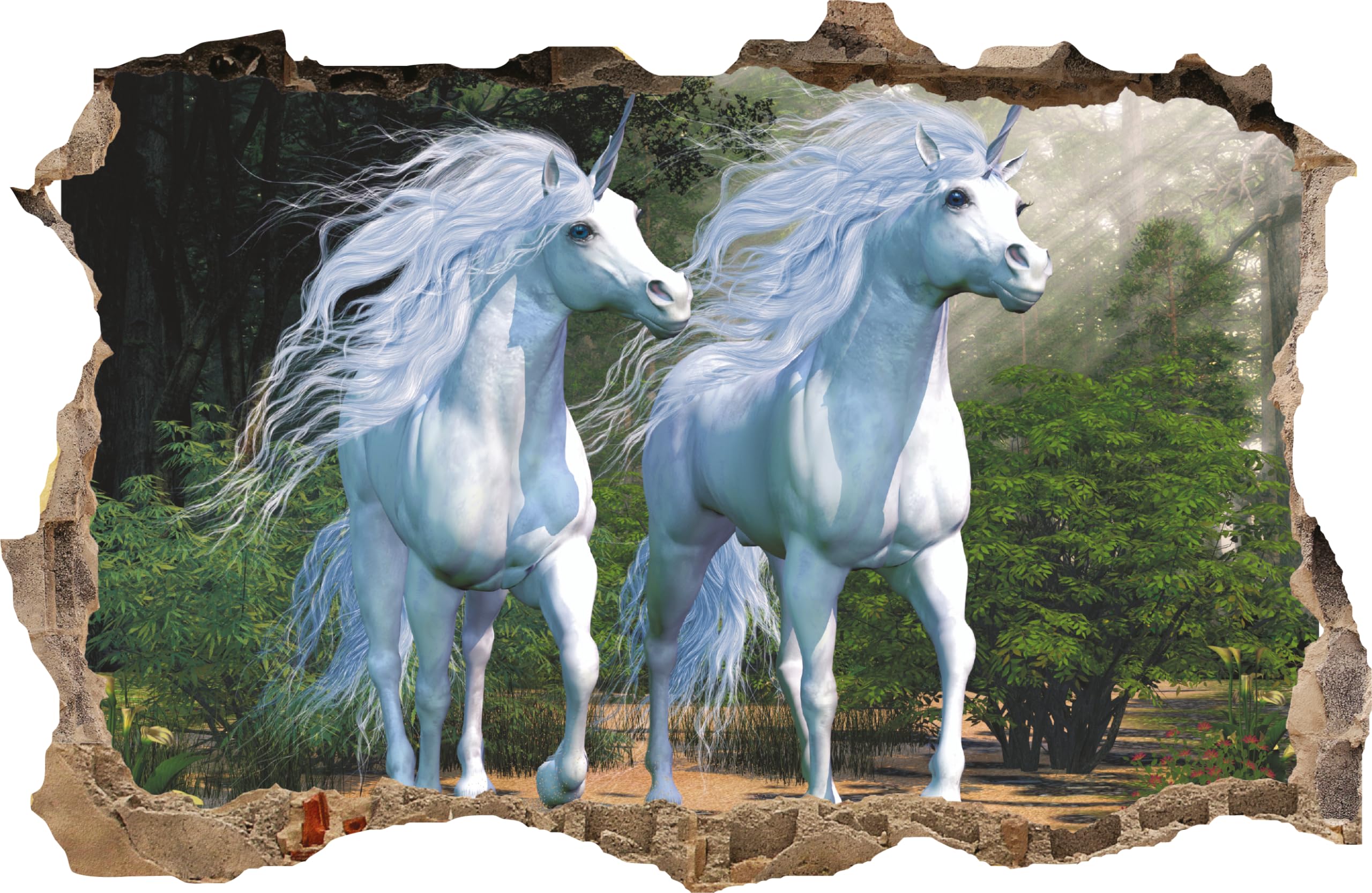 Wall Murals Online Ltd Fantasy Unicorn Magical Unicorn Wall Sticker Photo Wall Mural (23122735) (90Cm X 60Cm) 90Cm