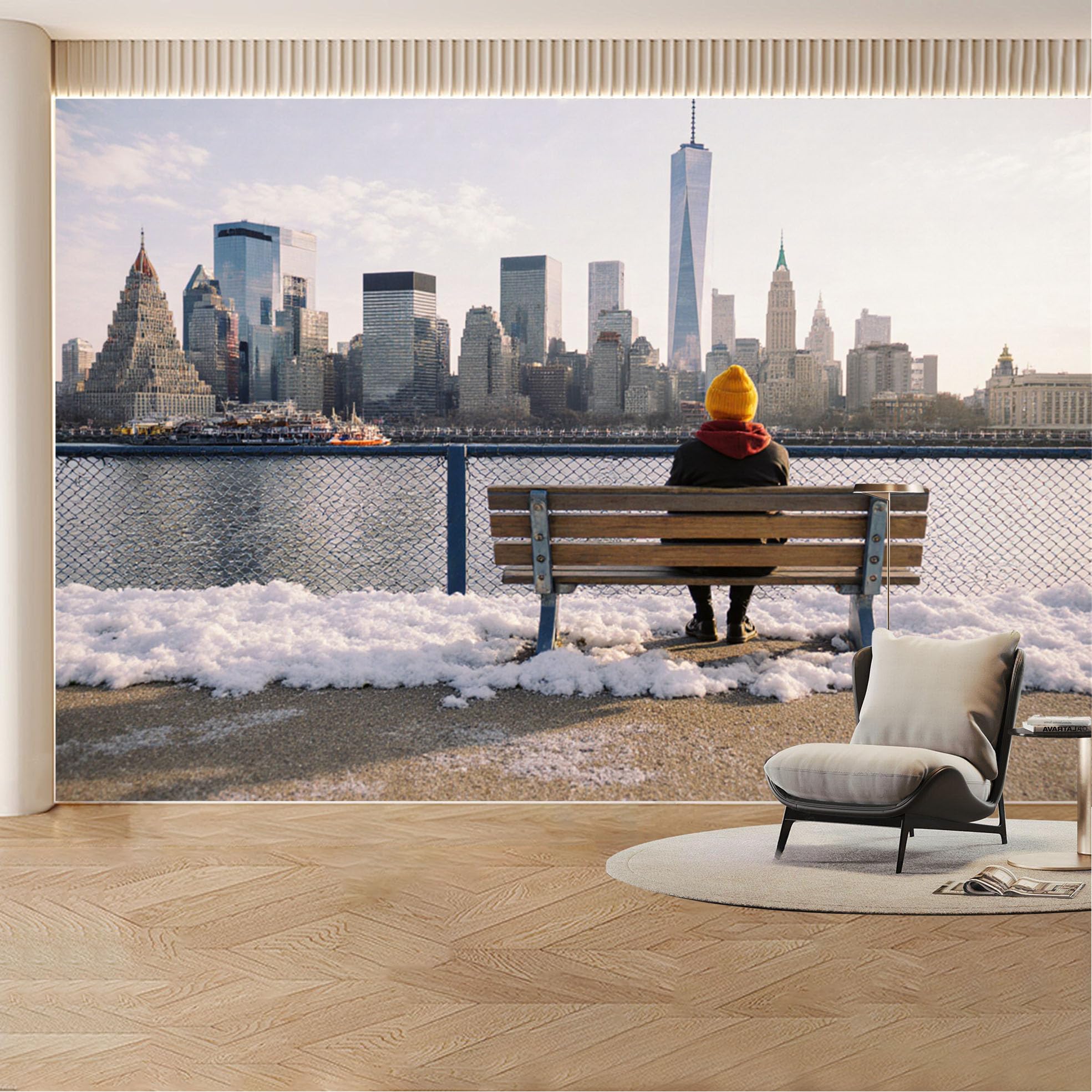 Custom Wall Mural Wallpaper City Skyline Landscape Modern Wall Decor Large Wall Art Urban Sunset Removable SelfAdhesive Large Photo for Living Room， Bedroom， Office