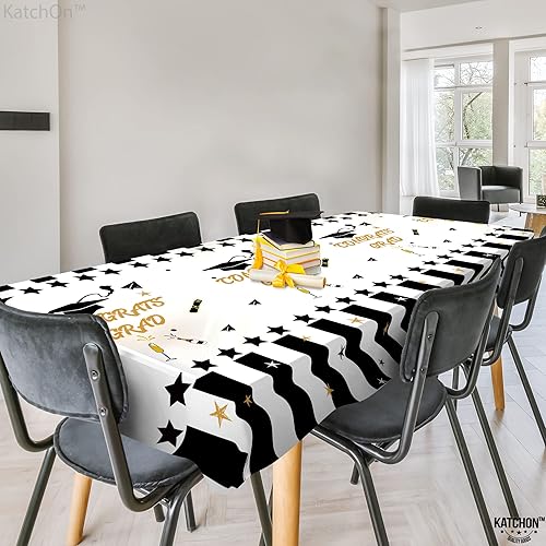 Miniatura 7 de KatchOn, Mantel de graduación en blanco y negro, 108 x 54 pulgadas, paquete de 3, mantel de graduación de felicitaciones, decoraciones de graduación