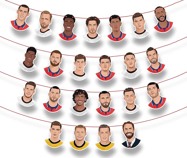 England Football World Cup Party Decorations Flag Bunting Players Faces Team Pub Bars Home