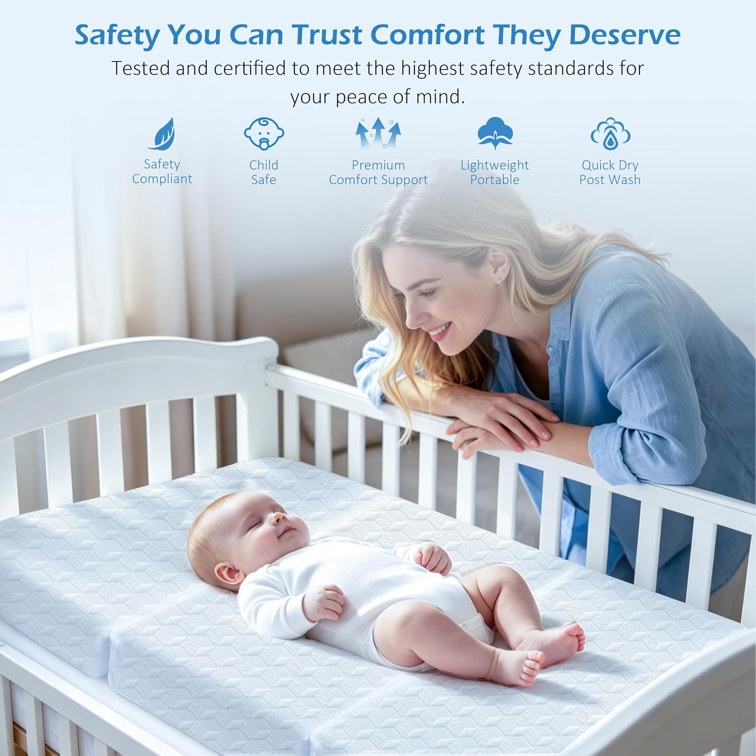 Pack and Play Mattress, 38"x26" Soft&Firm Dual-Sided Memory Foam