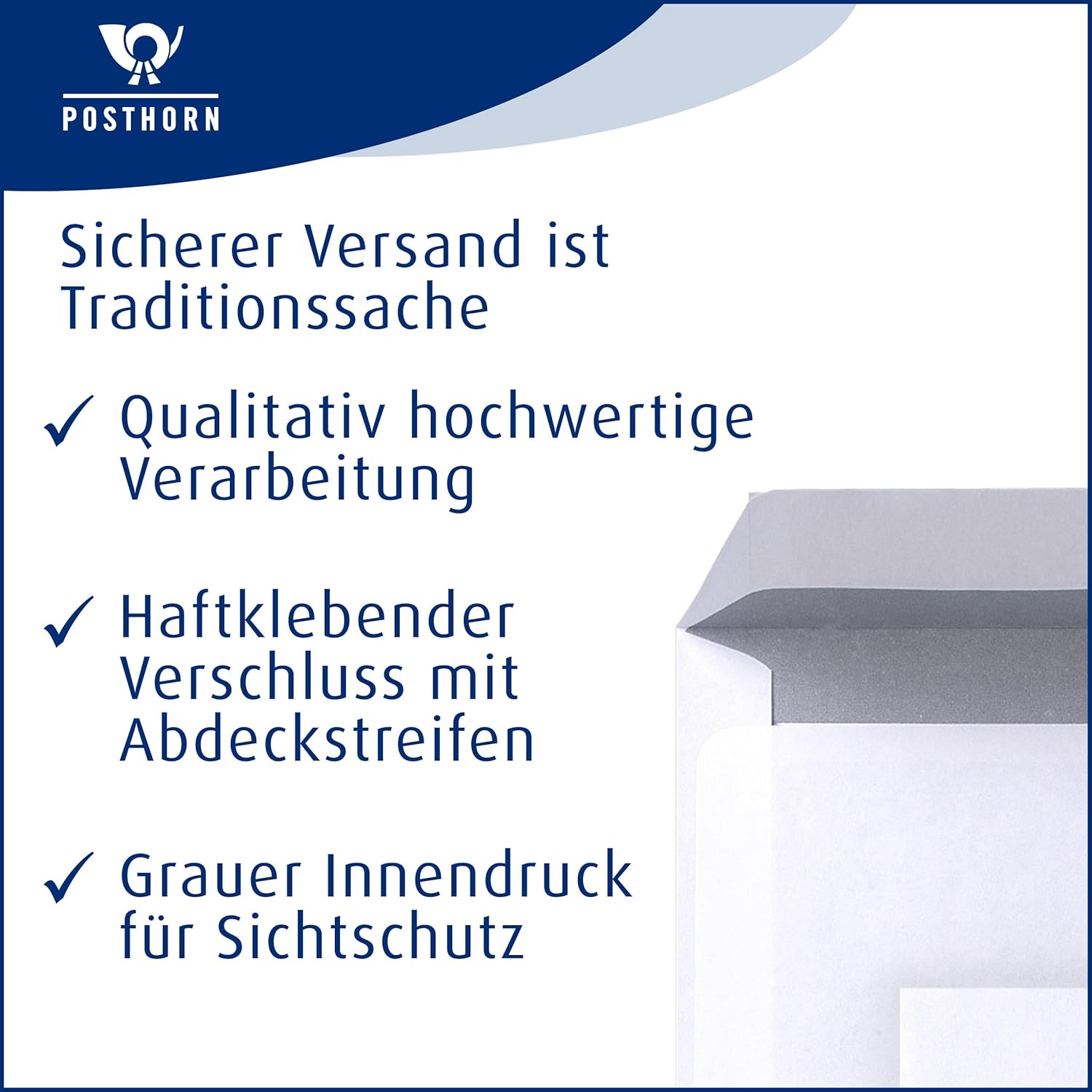 Post 02720150 Envelope DIN Long 110 x 220 mm 80 g White with Window, Pack of 1000