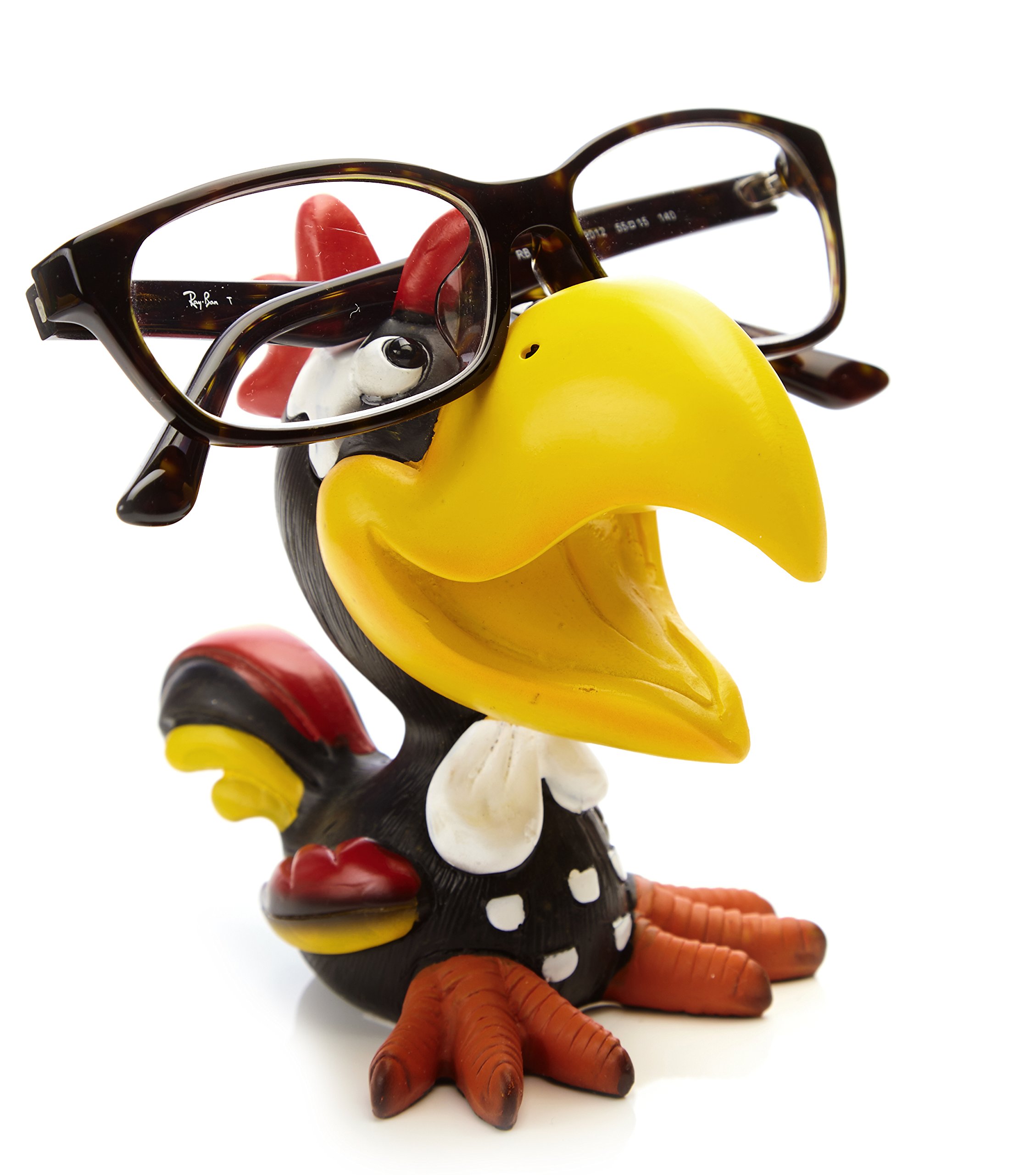 by-Bers glasses holder, bird design, really funny hand painted bird figurine, polyresin, gift for children and adults HahnSchwarz