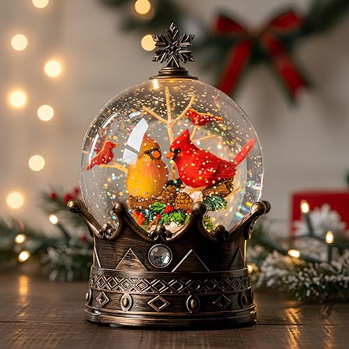 Miniatura 17 de Linterna de globo de nieve de Navidad, muñeco de nieve brillante y tren con música, forro USB/funciona con pilas, linterna iluminada para decoración