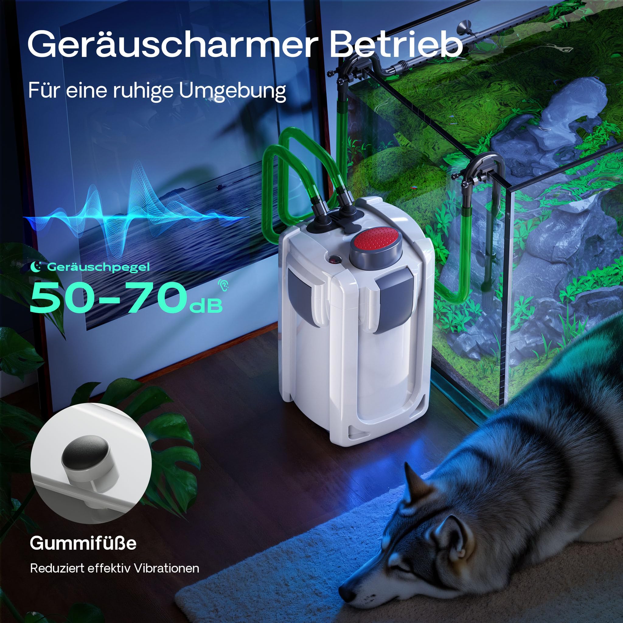 SunSun HW-703A Aquariumaußenfilter 1400 L/h 30 W mit 3 Stufen Filter Aquarium