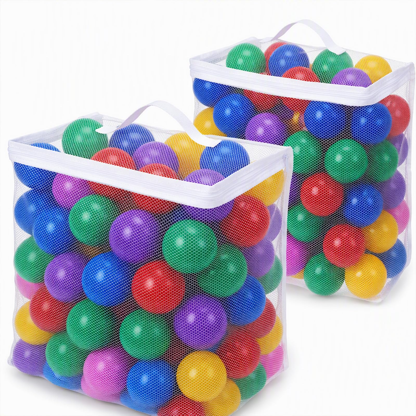 PYuWejn 2 Ball Pit Bags, Mesh Storage for Balls for Ball Pit, 42x37x21cm