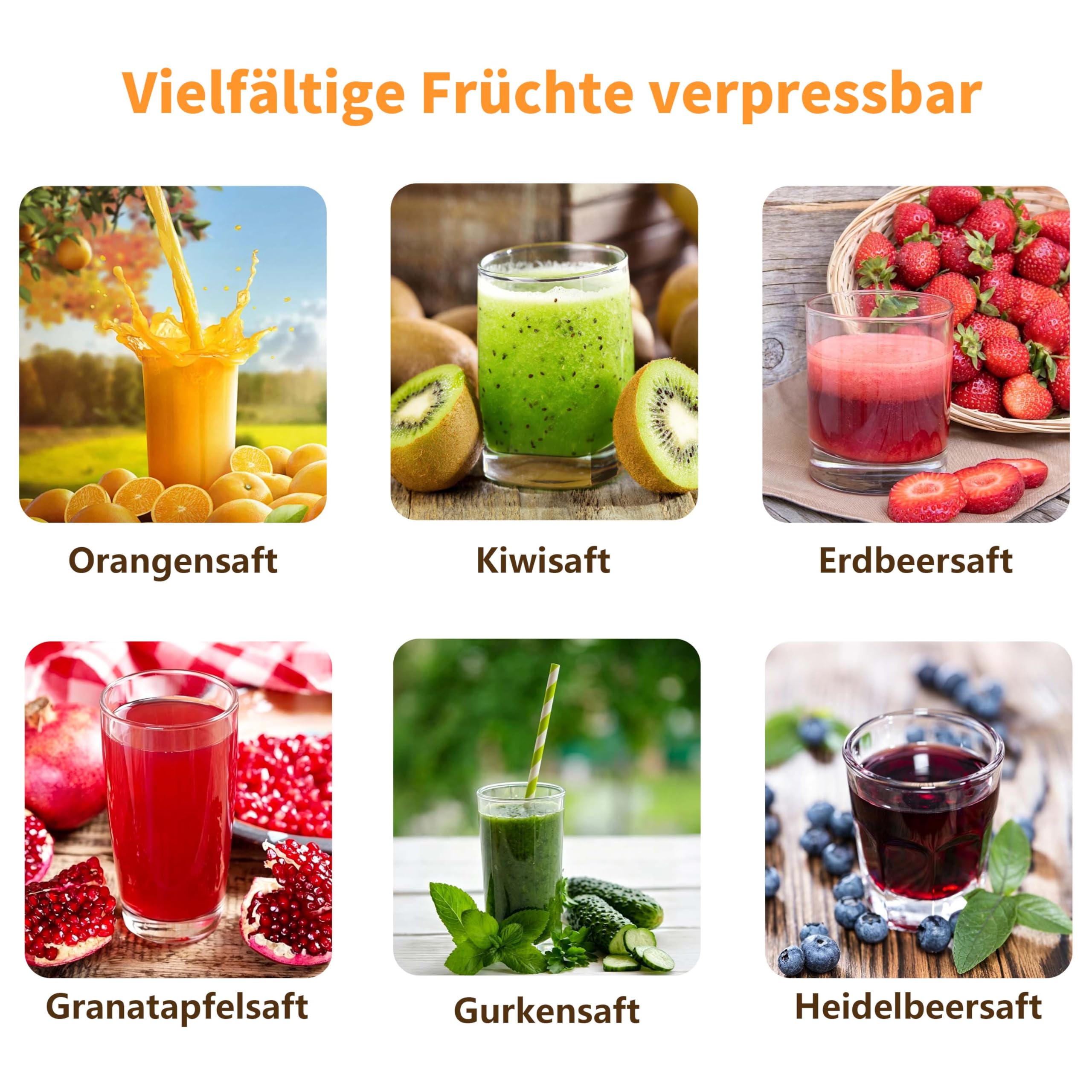 professionelle Zitruspresse,manuell bedienbare Zitruspresse für Orangen, Zitronen, Granatäpfel, Grapefruits,wartungsfrei,robuster und strapazierfähiger (Silber)