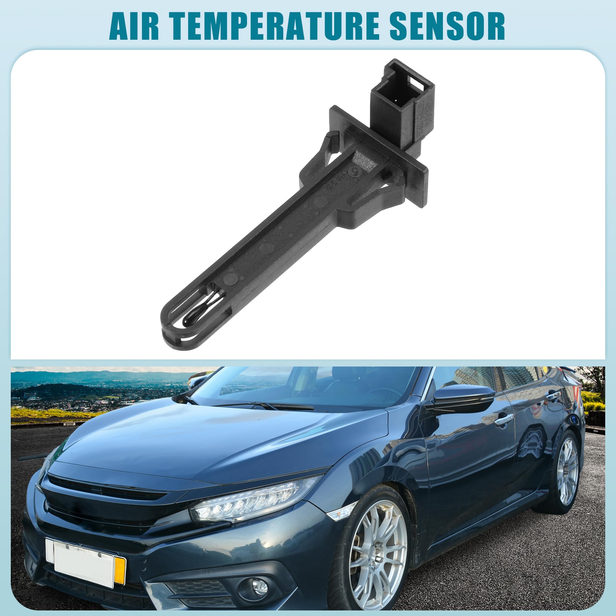 A ABSOPRO Sensore Di Temperatura Dell'Aria No.5Q0907543A Per Audi A3 15-23 | Plastica Nero 2 Pin 7,1x2,5 Cm Funzione Regola Ventola Accessorio Per Audi Q3 19-23, Per Audi TT 16-23