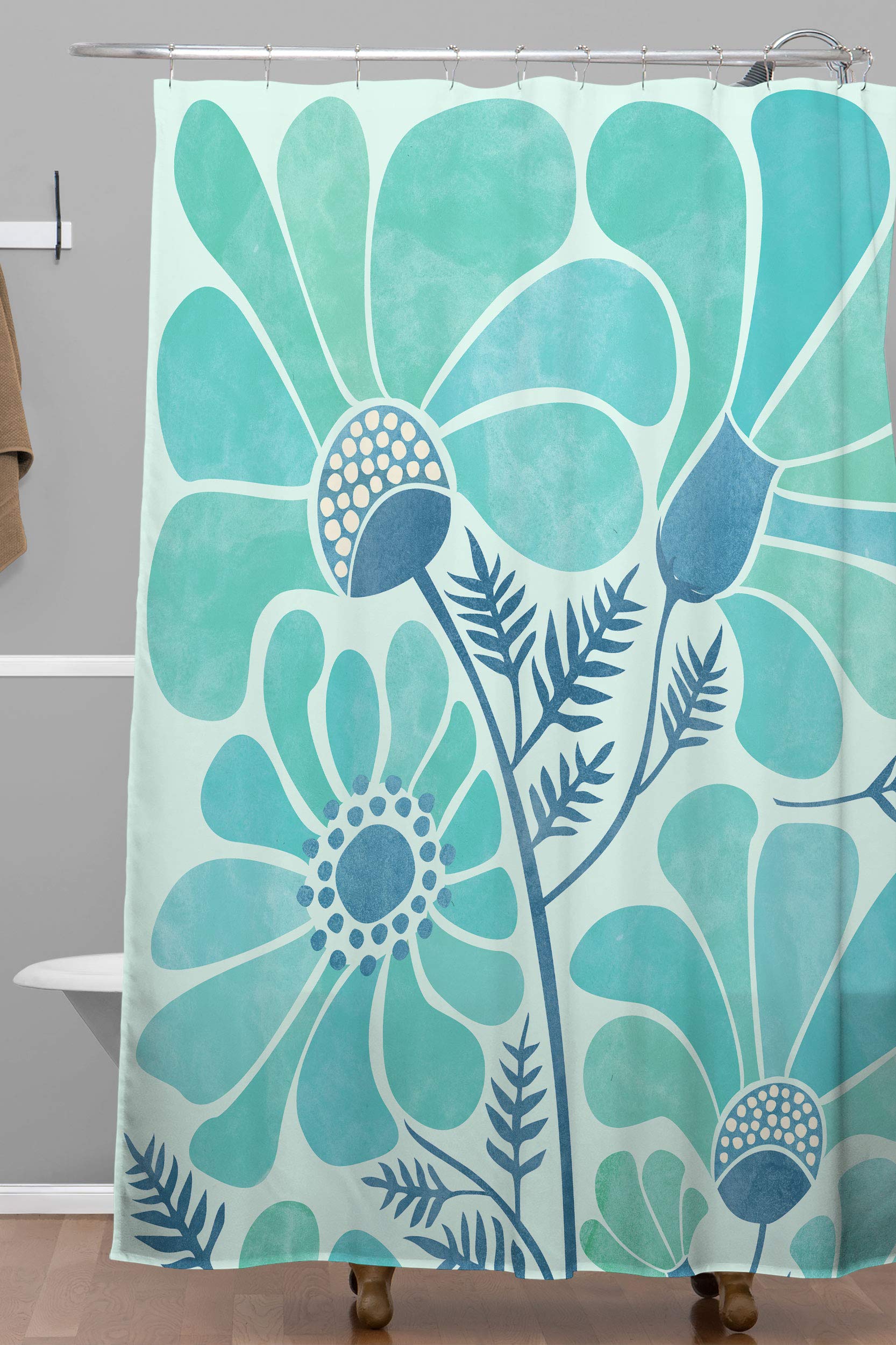 Society6 Cortina de Ducha, poliéster, Azul, 183 x 175 cm.