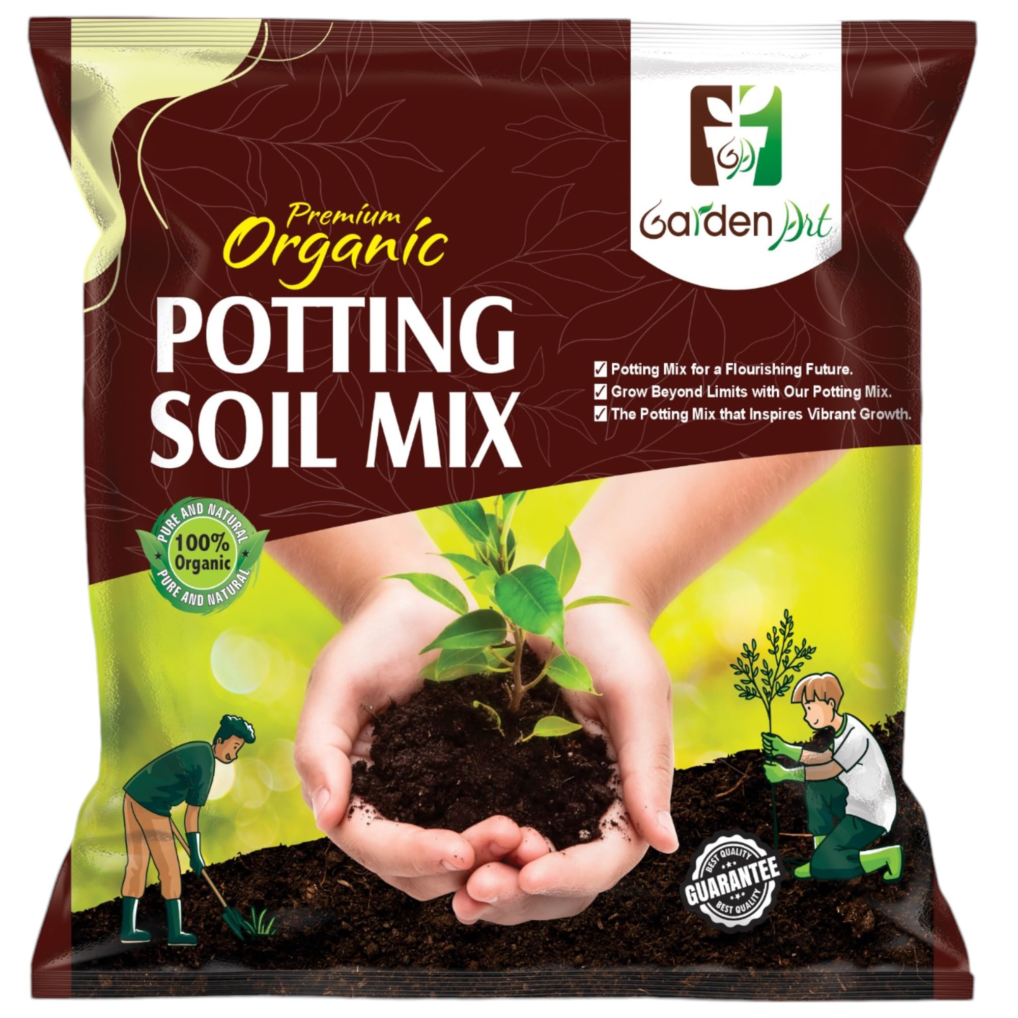 Garden Art 5 Kg Soil Mixture Including Red Soil, Vermicompost, Cocopeat and Perlite Providng Best Medium for All Kind of Indoor and Outdoor Plants (Potting Soil Mix 5kg)