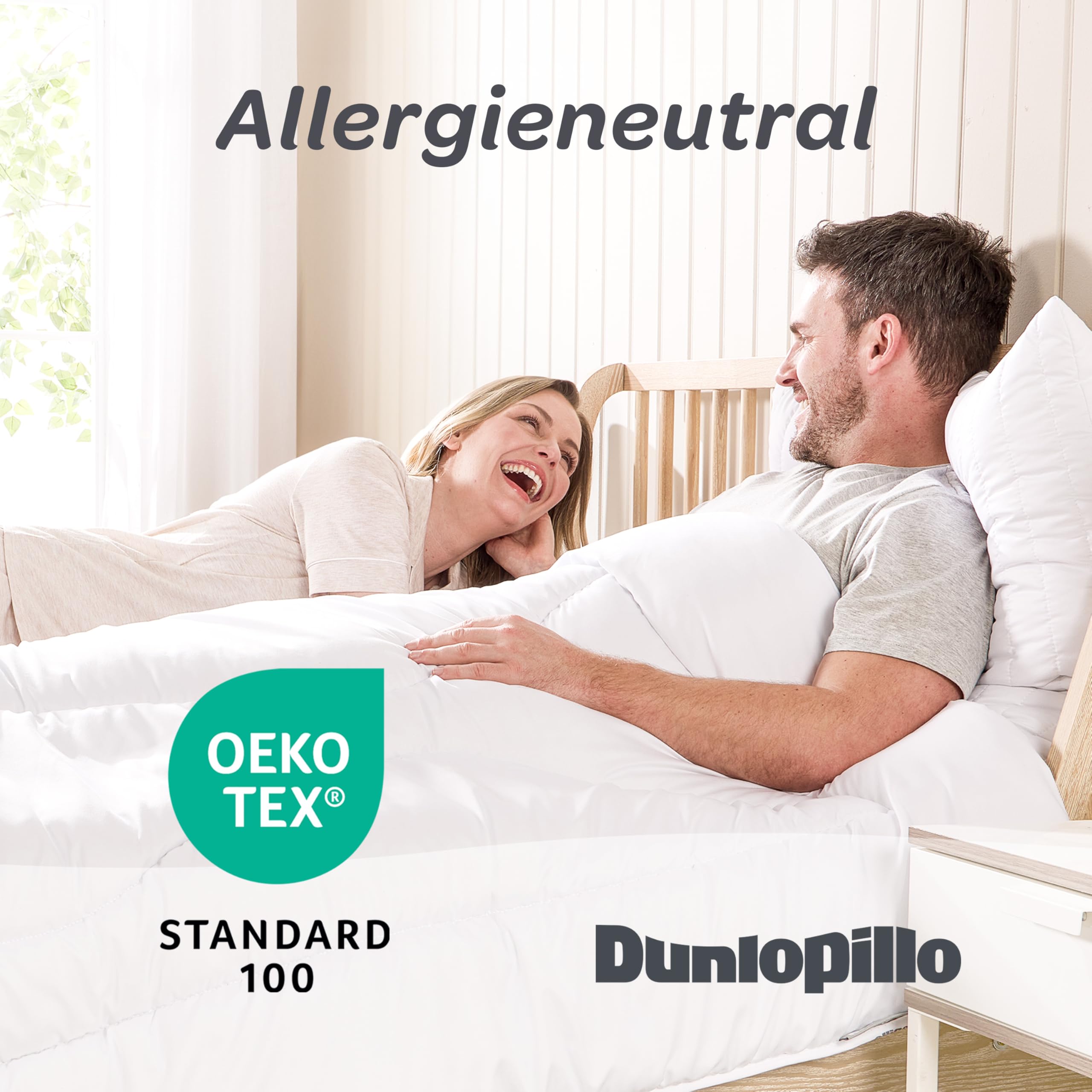 Dunlopillo Bettdecke 155x220 - Premium Ganzjahresdecke | Oeko-Tex Zertifiziert Decke für Allergiker | Winter Steppdecke, Decken, Duvet, Winterdecke, Bettdecken 155x220cm