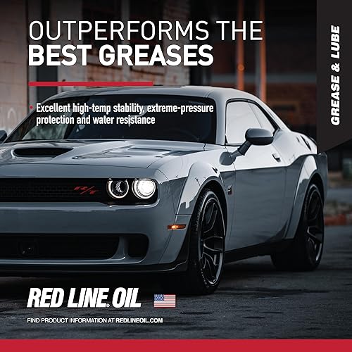 Miniatura 5 de Red Line 80401 Cartucho de grasa sintética CV-2 de alto rendimiento con moly rojo, tarro de 14 onzas