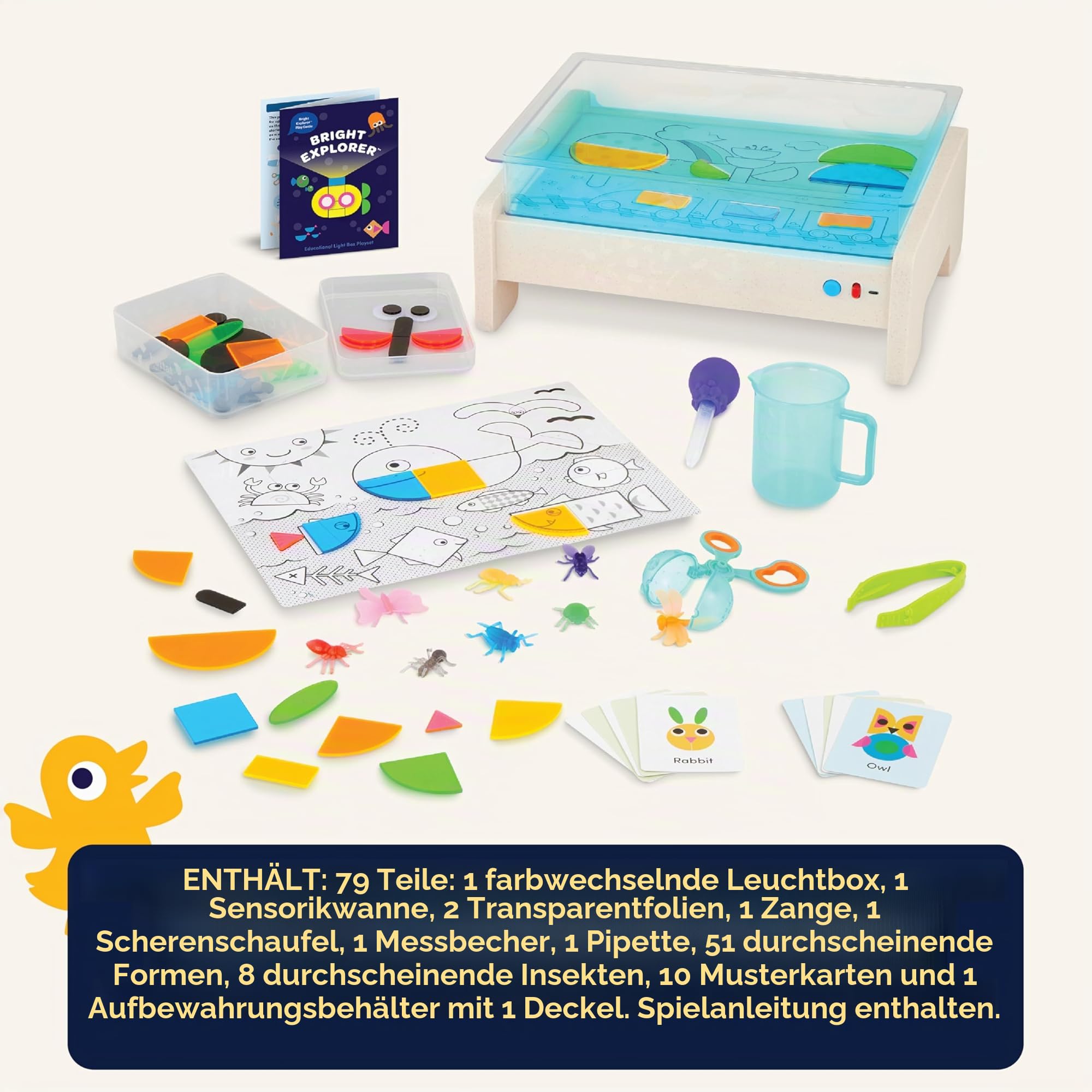 Bright Explorer - Peilsender Lichtkasten - Leuchttisch für Kinder - Sensorische Lichter - Leuchttafel für Kinder - 3 Jahre +