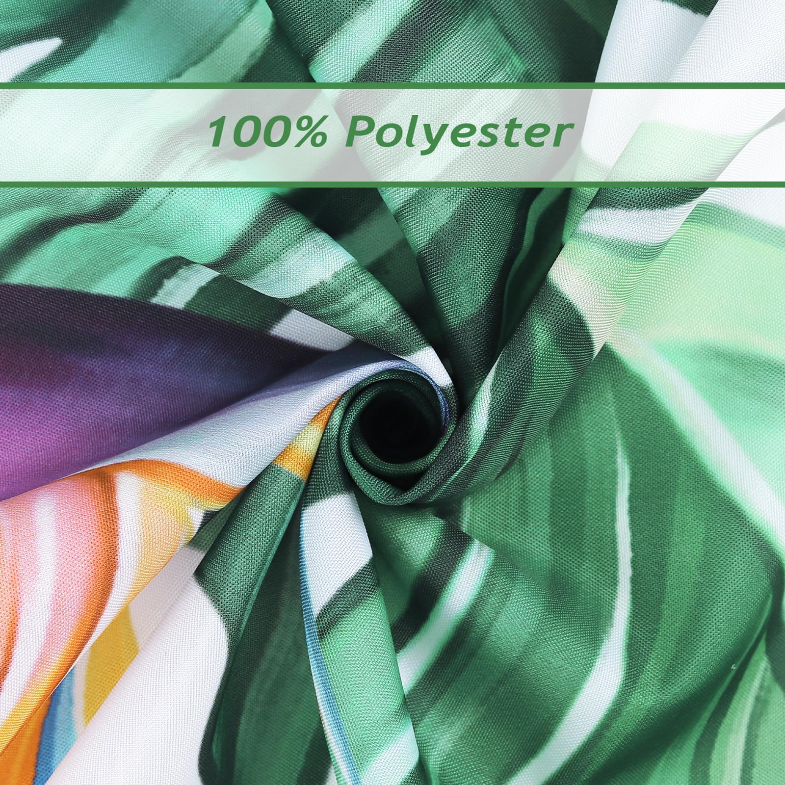 Bonhause Rideau de Douche Feuilles Fleur de Tropical Colibri Rideau de Bain Tissu Polyester Anti Moisissure Imperméable Lavable Rideaux Salle de Bain 180 x 180 cm avec 12 Crochets pour Baignoire