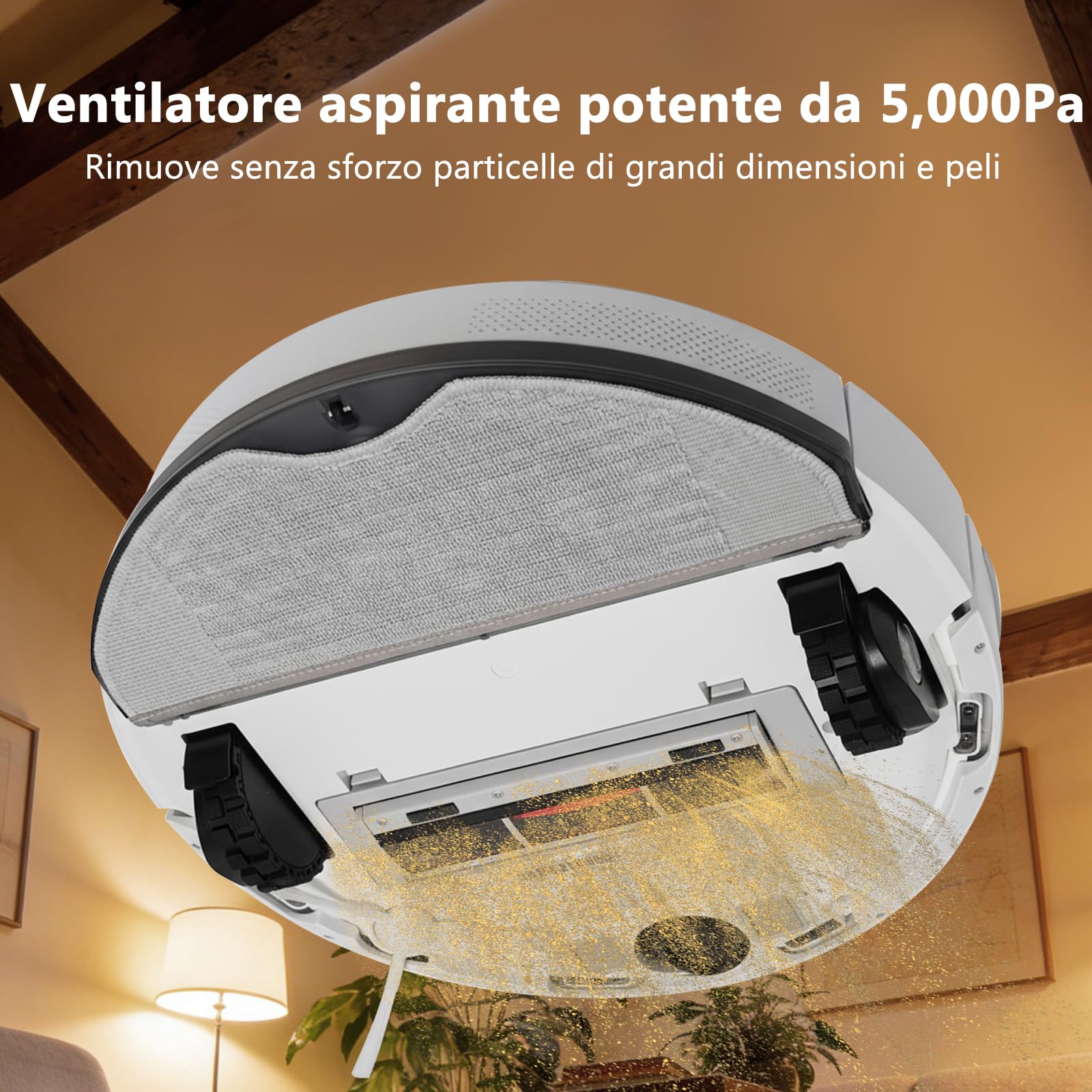 XIAOMI Robot Aspirapolvere S40C con Navigazione Laser LDS, 5000Pa Aspirapolvere Robot e Lavapavimenti, Integra di Spazzare, Aspirare, Lavare e Passare il Panno, Vacuum Controllabile Tramite App e Voce