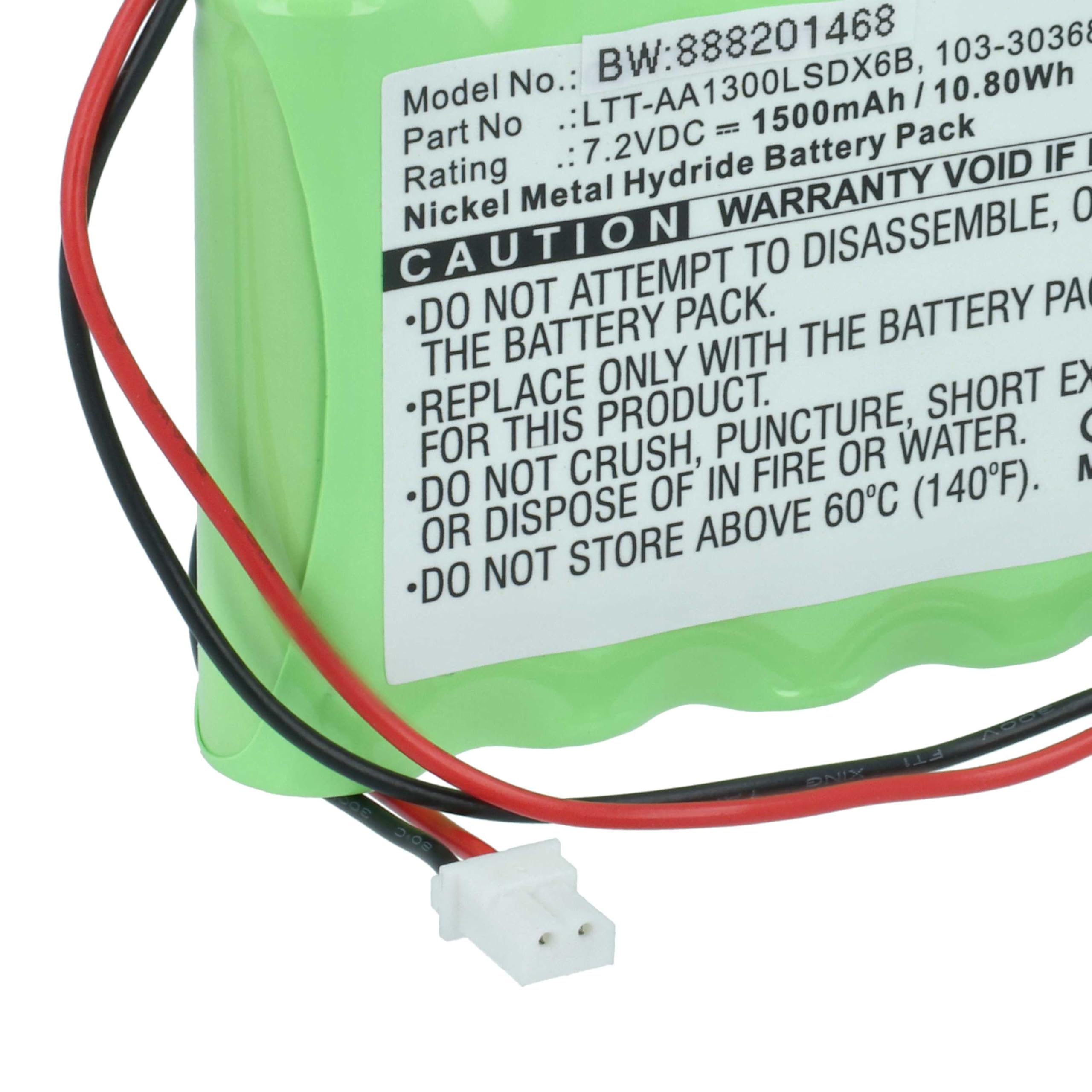 vhbw 2 x bateria kompatybilna z Visonic Central PM30, PowerMaster 30 Panel sterowania systemem alarmowym (1500 mAh, 7,2 V, NiMH)
