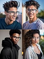 Vista 7 de VISOONE - Lentes cuadrados TR90 con bloqueo de luz azul, elegantes anteojos de computadora para mujeres y hombres; Randi