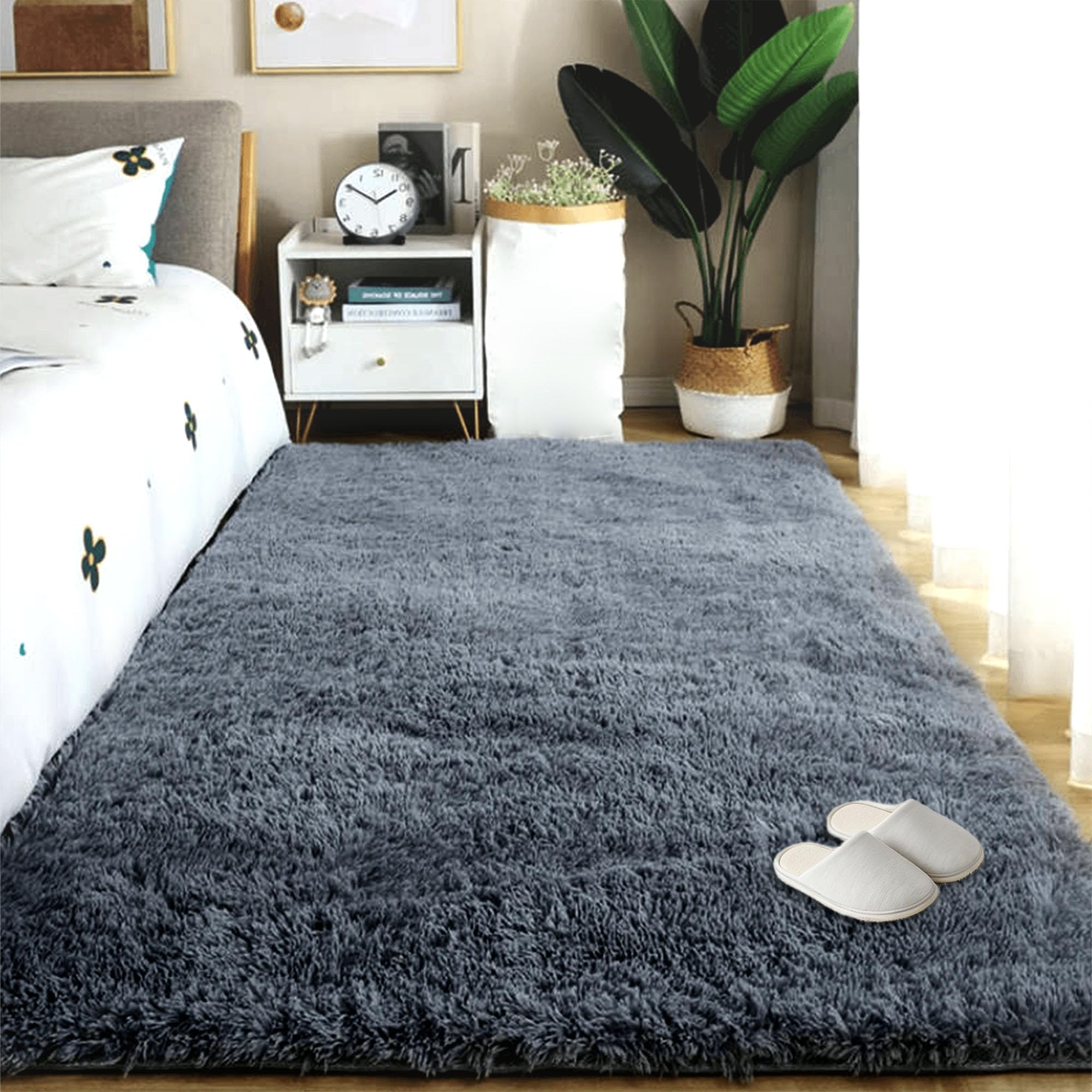 Tapis moelleux antidérapant lavable grand format pour salon