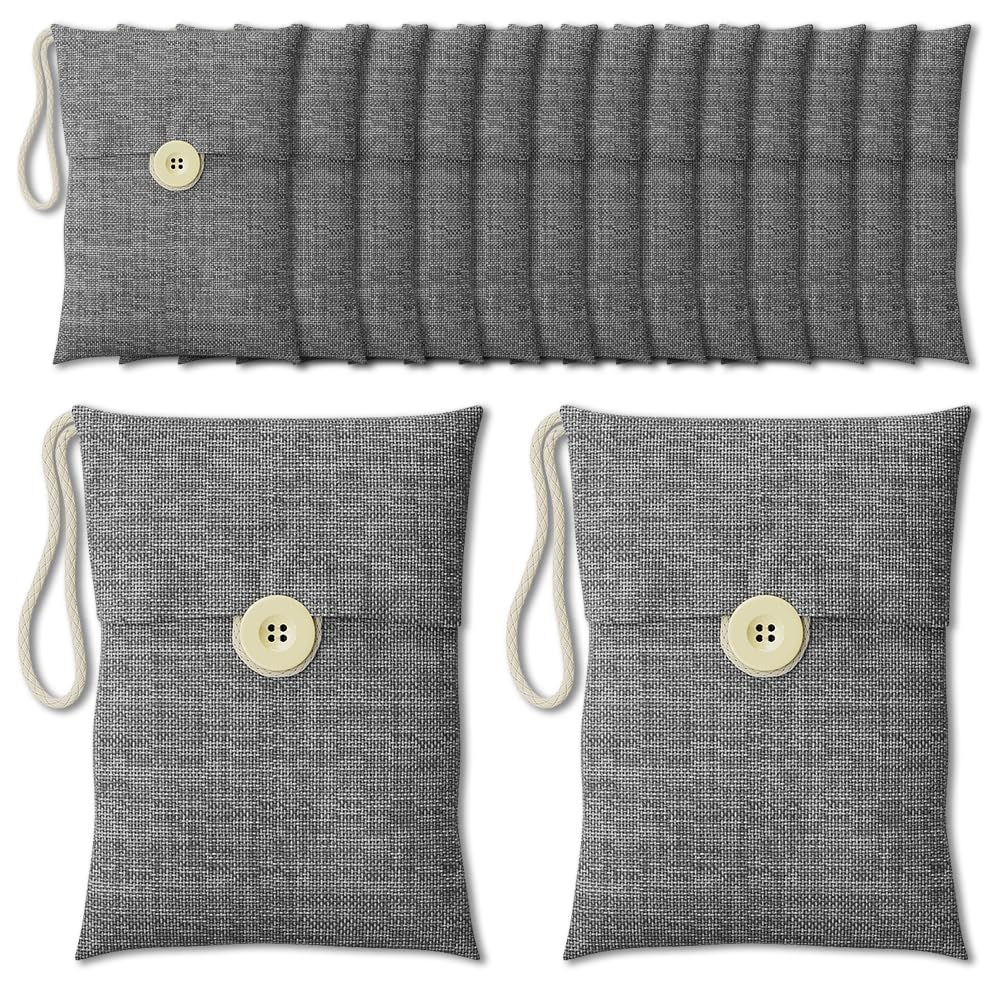 Charcoal bags Odor Absorber Activated Bamboo Charcoal Air Purifying Bag for Home Odor Eliminator Car Air Freshener for Closet Deodorizer Shoe Room Basement Litter Box Pet safe Bag 15Packs×100g