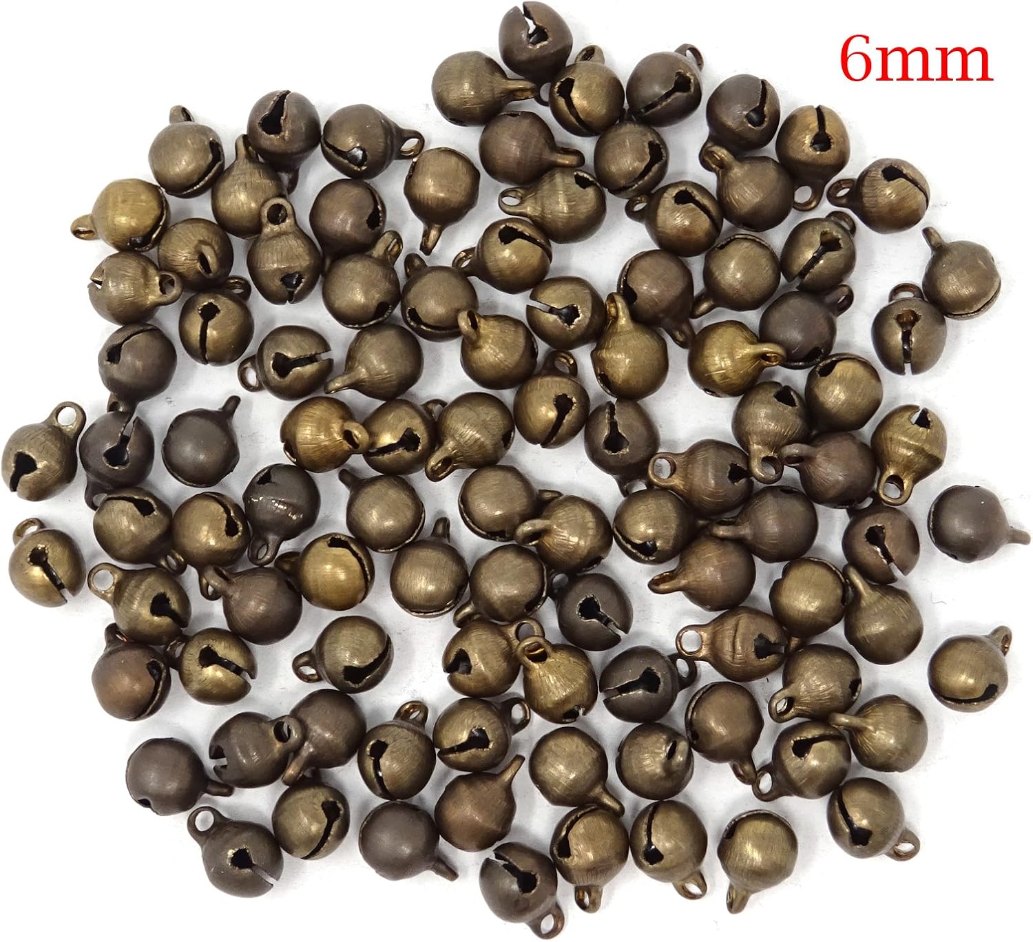 Honbay 100pcs 6mm Fashion Bronze Jingle Bell/Small Bell/Mini Bell for DIY Bracelet Anklets Necklace Knitting/Jewelry Making