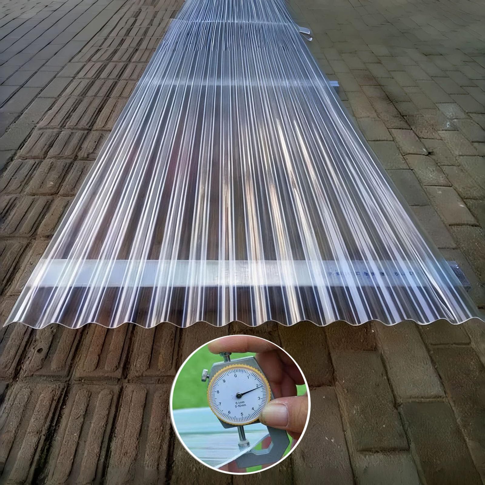 2mm Hojas De Techo Corrugado,2/5/7/8/10/13/15pcs Paneles Para Tejado Resistentes Al Impacto,FRP Con Resistencia A Los Rayos UV,Chapa Ondulada Para Invernaderos (0.9×1.3m,2pcs)