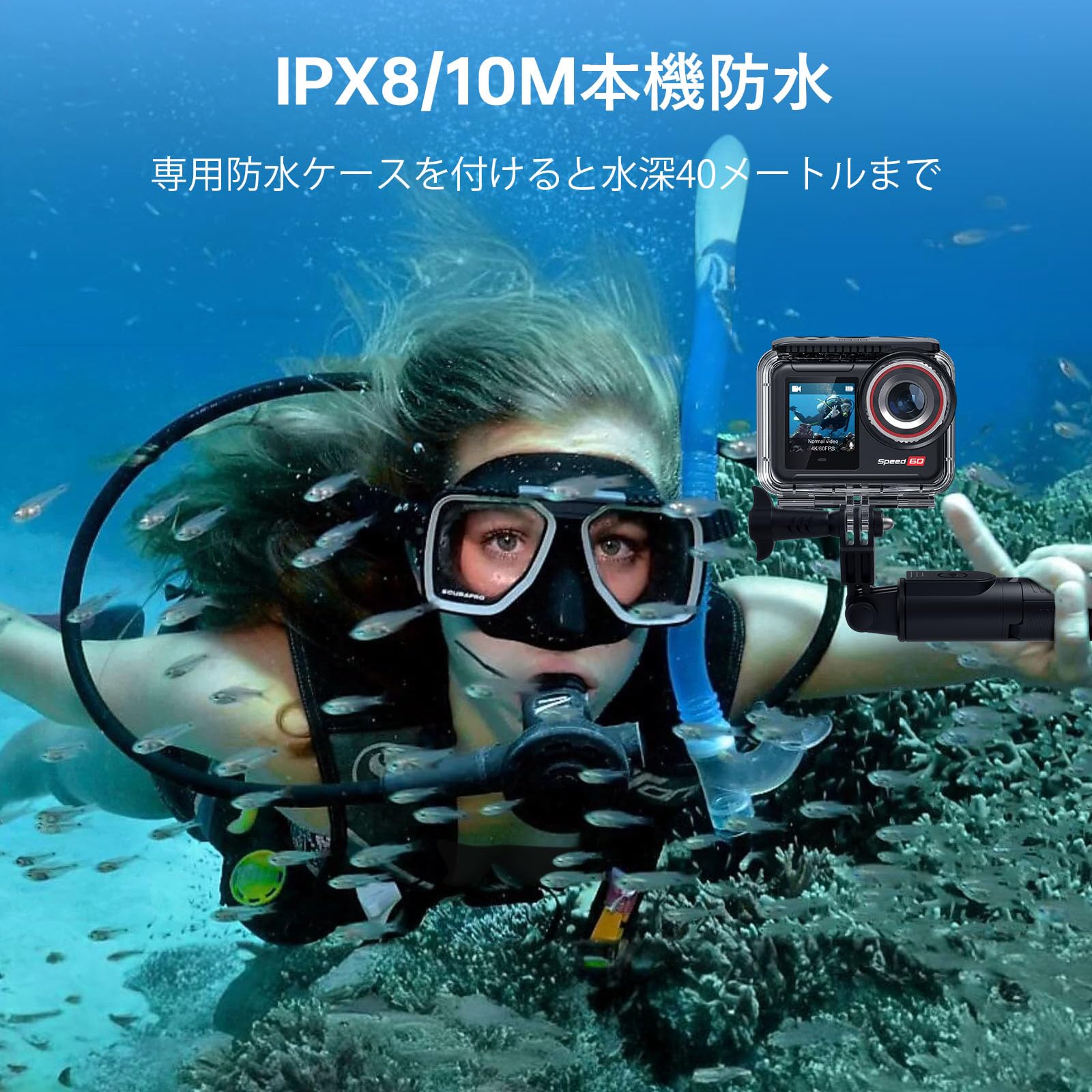 Amazon | Hiicam Speed60 4kアクションカメラ ウェアラブルカメラ